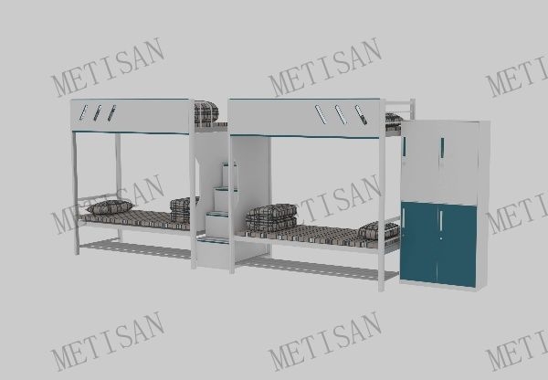 沈陽雙人上下鋪床（步梯款）+四門儲物柜